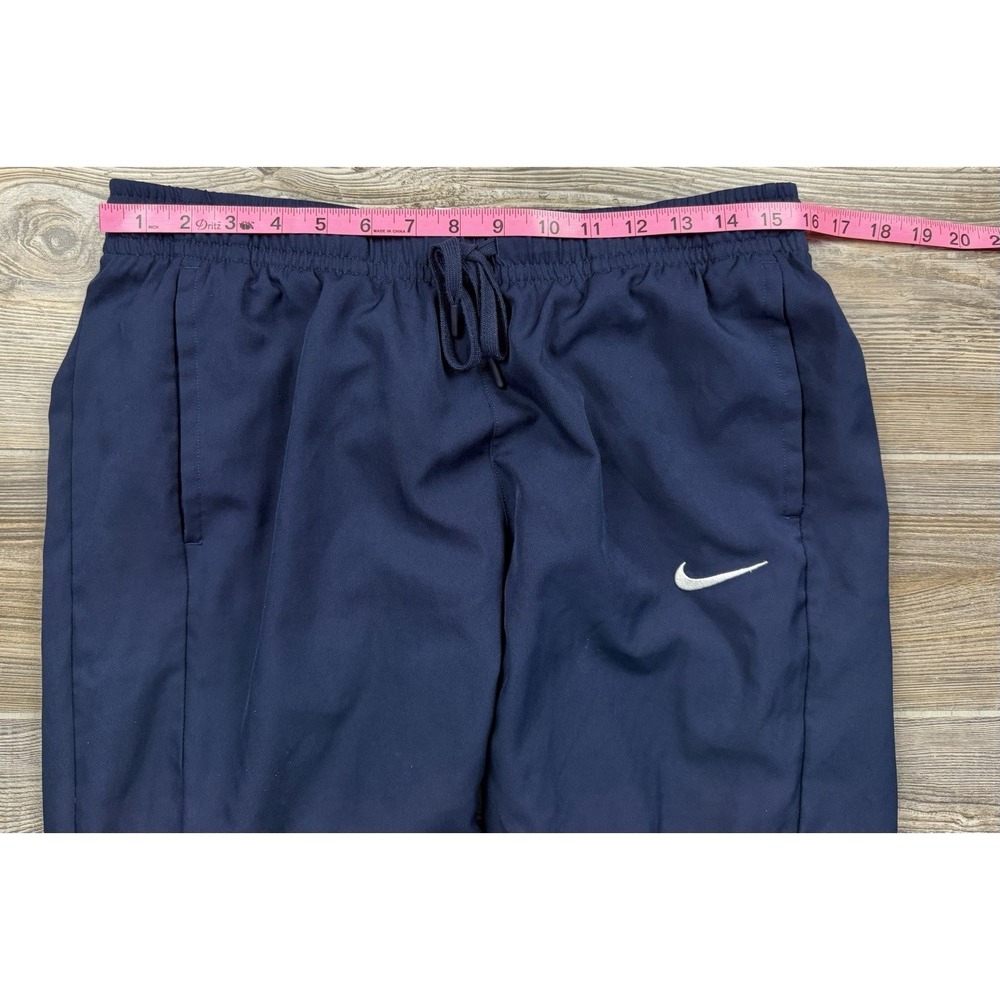 Nike Track Pants Mens Large Blue White Dri-Fit Athletic Snap Bottoms Warm Up Y2K - Picture 10 of 14